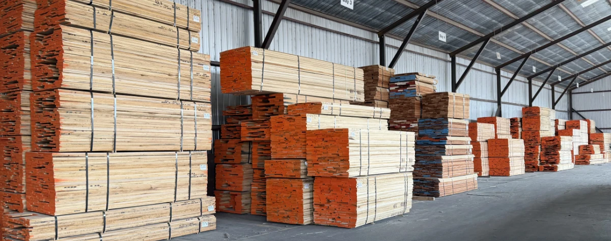 Drying kiln looking west.